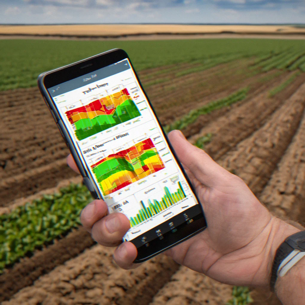 Phone alert showing soil moisture percentage and a five-day forecast with no rain coming