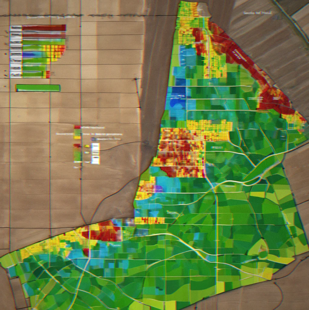 Soil EC map layered with last year's yield showing where clay zones lined up with better corn production across the whole field
