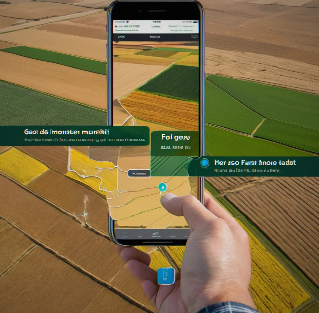 Phone alert for irrigation with soil moisture at 55% available water and a five-day forecast showing no rain coming