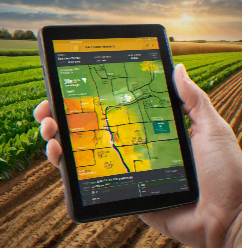 Mobile phone screen showing irrigation alert with weather forecast and soil moisture graph